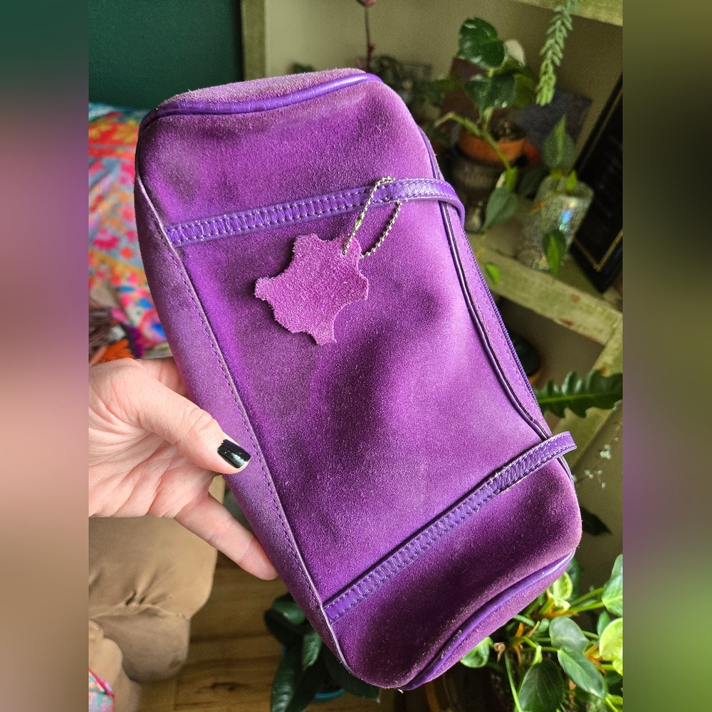 Valerie Stevens Rich Purple Suede Clutch